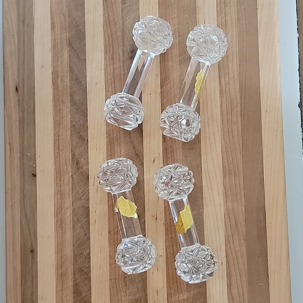 VINTAGE IMPERLUX CRYSTAL KNIFE REST BUNDLE OF 4